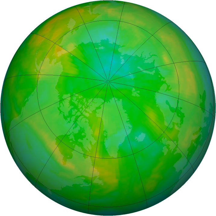 Arctic ozone map for 25 July 1982